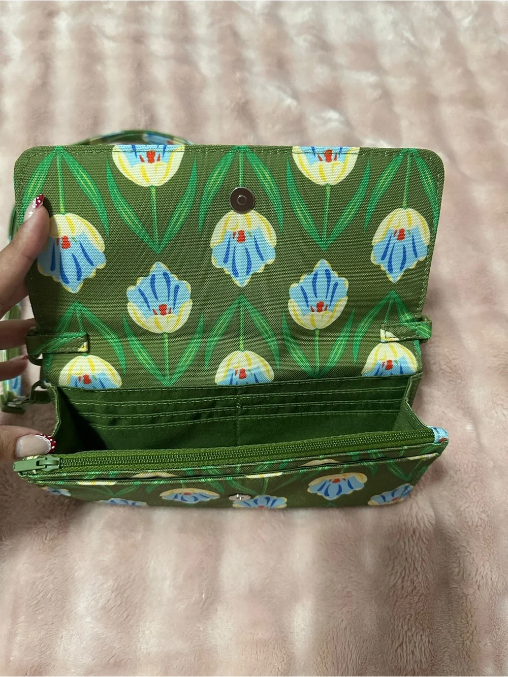 Green Floral Vera Bradley Crossbody Bag